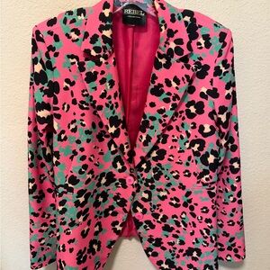 Rebels Vibrant Pink Leopard Blazer